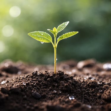 A seedling signifying self-development and personal growth.