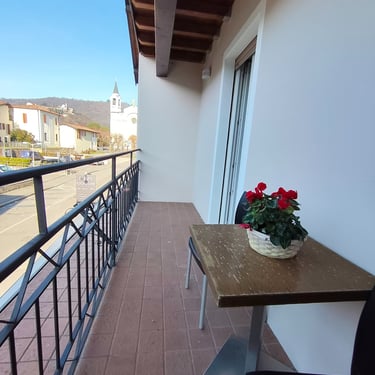 Vista balcone Camera Blu