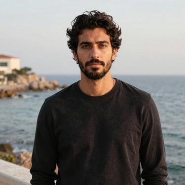 man wearing Henley top portrait