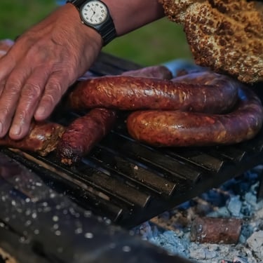 Chorizo rojo y argentino asado a la parrilla