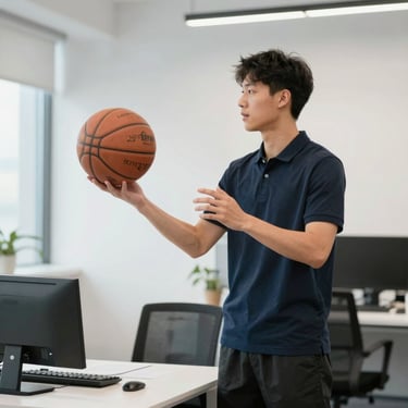 Two friends laughing together outdoors with a microphone between them.