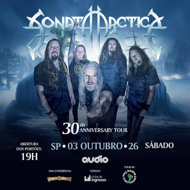 SONATA ARCTICA RETORNA AO BRASIL EM OUTUBRO COM TURNÊ DE 30 ANOS DE CARREIRA