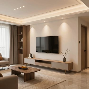 Modern living room with sectional sofa and coffee table