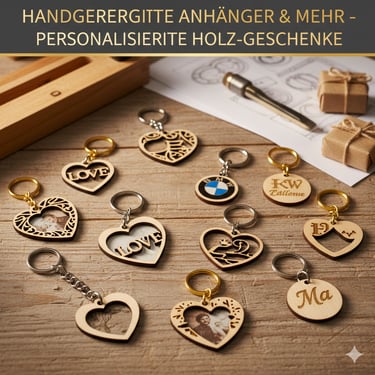 PERSONALISIERTE SCHLÜSSELANHÄNGER AUS HOLZ UND GRAVUR BUCHS SG.