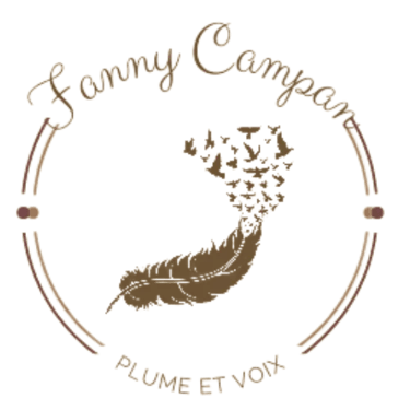 Logo de Fanny Campan - Plume et Voix - marron.