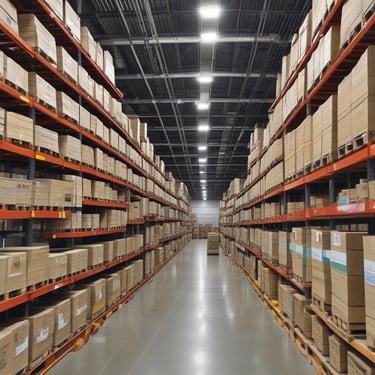 A professional team discussing trade documents in a bright office setting.