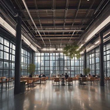 A professional team discussing trade documents in a bright office setting.