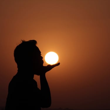 Rajasthan trip details - Silhouette of a traveler at sunset, capturing the quiet rhythm of the desert horizon