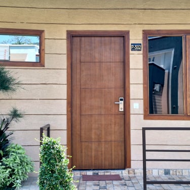 Entrance door for the premium hut