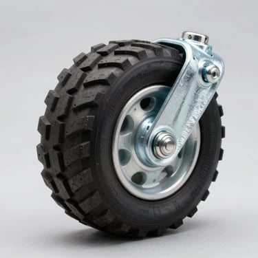 Studio shot of a reinforced nylon tread heavy-duty caster wheel on a clean light-grey background, showing zinc-plated housing.