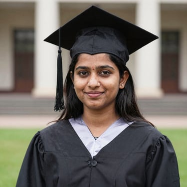 Professional photo of a young woman in business casual, with a bright, confident smile.