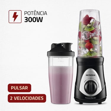 Personal Blender, Mondial Preto/prata 300W DG-01