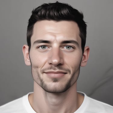 Smiling woman holding a custom tote bag with a company logo at a busy trade show booth