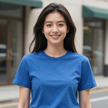 woman wearing black crew-neck shirt