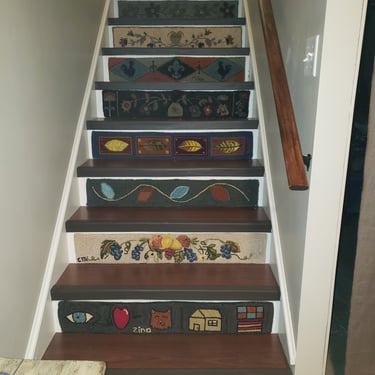 These are the stair runners my students created leading down to my ruggery