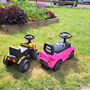Outdoor ride-on toys at Little Fishies Elsenham toddler group near Saffron Walden.
