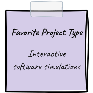 Favorite project type: Interactive software simulations.
