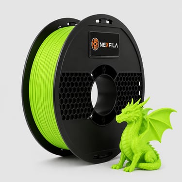 NEXFILA Fluorescent PLA+ 3D printer filament spool with bright neon colours for vibrant 3D printing.