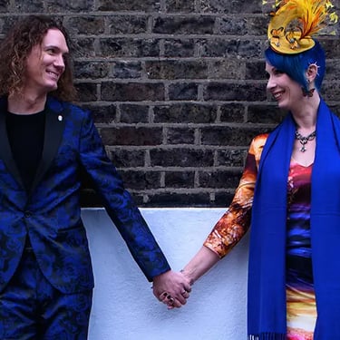 wedding couple outside Islington Town Hall