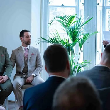 guest speaking at a wedding ceremony in Pembroke Lodge Richmond