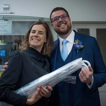 The Groom in the waiting room at Southwark Registry Office