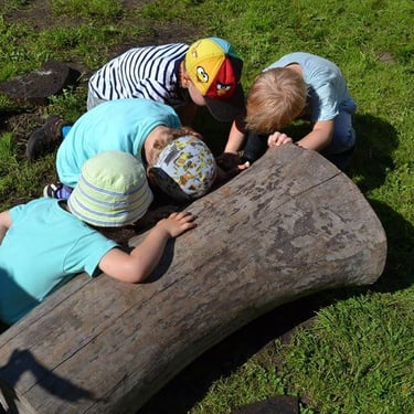 Vaikai žaidžia lauke - Klaipėdos Valdorfo darželis