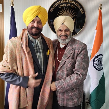 Banga Gurmeet Singh with Sardar Jitender Singh Shunty member Human Rights Commission Punjab Padam Shri Awardee
