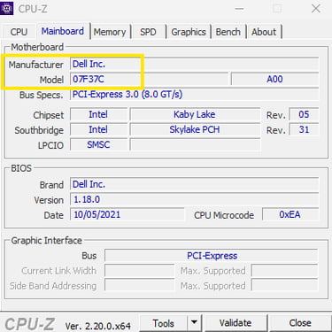 Descobrir o modelo de placa mãe do computador usando o CPU-Z
