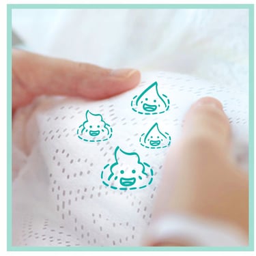Pampers Premium luier close up van de zachte toplaag 