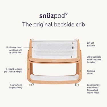 Detail van de ademende mesh voering en het ComfortAir systeem van de SnüzPod 5