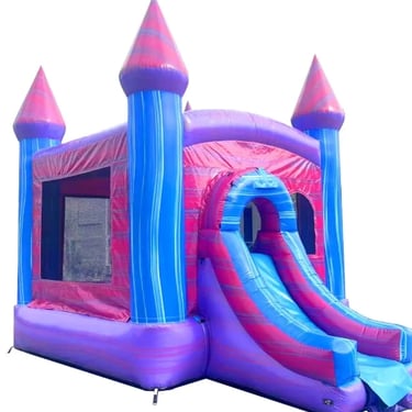 PINK & PURPLE MARBLE DRY COMBO WITH SLIDE AND BASKETBALL HOOP. 24Lx15Wx14H.. Bookings 832-216-8423