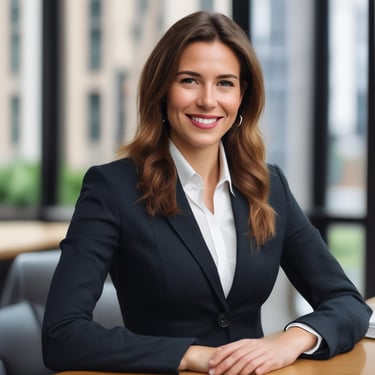 Image of a woman writing in a stylish planner at a bright, modern desk