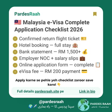 Comprehensive Malaysia e-Visa application checklist for 2026 including flight, hotel, and bank requirements.