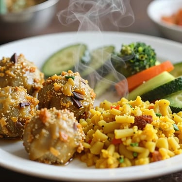 A close-up of a fresh, home-cooked meal served on a plate: steaming rotis, colorful dal, and fresh vegetables, emphasizing health and hygiene.