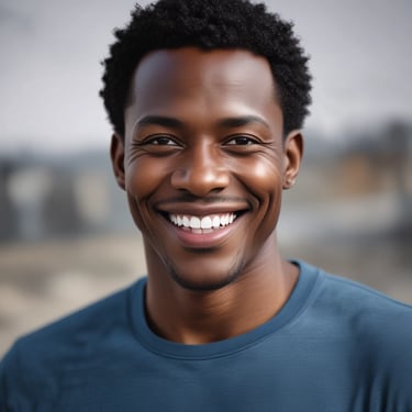 Image of a man receiving a neatly folded stack of office uniforms.