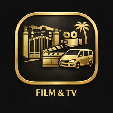 Gold icon for discreet film and TV production housing in the Hollywood Hills, emphasizing privacy an