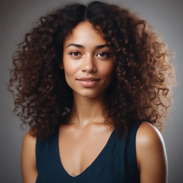 woman wearing black crew-neck shirt