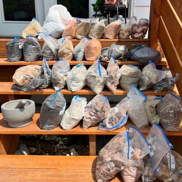 Earth and rock gathered to make paint