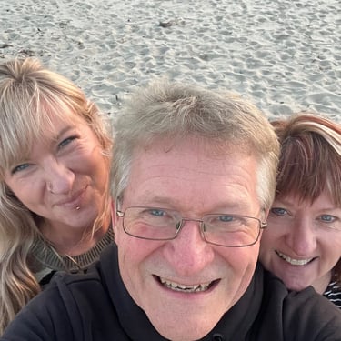 Family on the beach in FL: Steve, Susan, Victoria