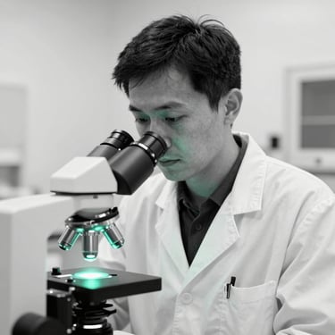 High-contrast monochrome portrait of a male bioprocess engineer in a cleanroom environment, 50mm crisp scientific photography