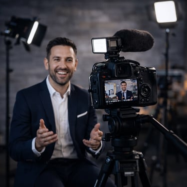 Professional video production setup for commercials brand content and interviews