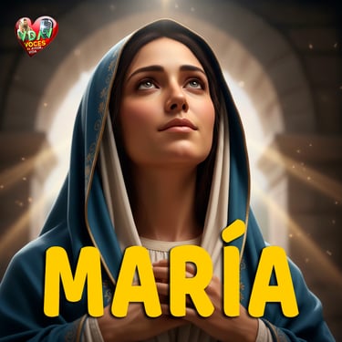 María mirando al cielo imagen de la sección de la página Voces de amor y vida