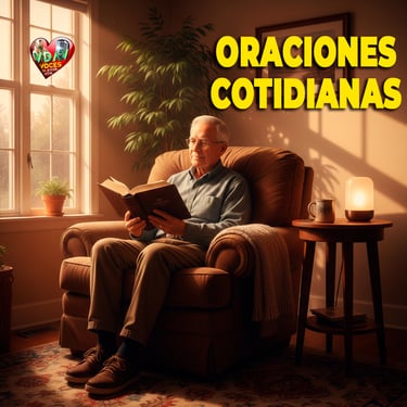Un hombre anciano en un sofá en oraciones cotidianas sección de la página Voces de amor y vida