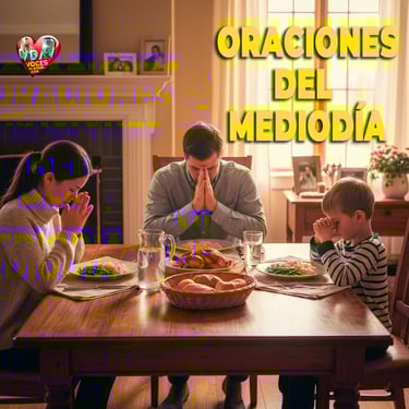 Oraciones del mediodía una familia en la mesa imagen de la página Voces de amor y vida