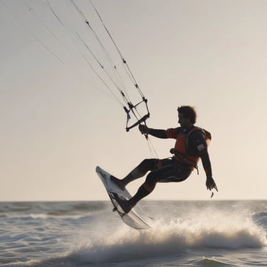 A happy family relaxing on the balcony of a breezy apartment with a view of the pool at sunset.