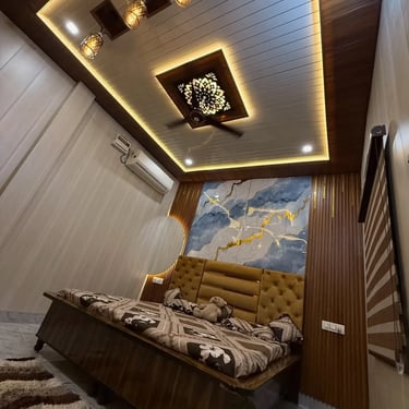 Modern PVC panel designs in Indirapuram for stylish wall and ceiling interior decoration