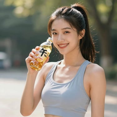 A smiling woman sitting at a desk with a laptop, surrounded by plants and cozy decor.