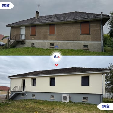 avant après chantier isolation extérieure Aube 10