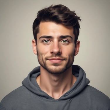 Photo of a satisfied homeowner standing near newly installed security cameras.