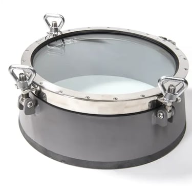 Grand hublot inox de bateau 600 mm vue de côté